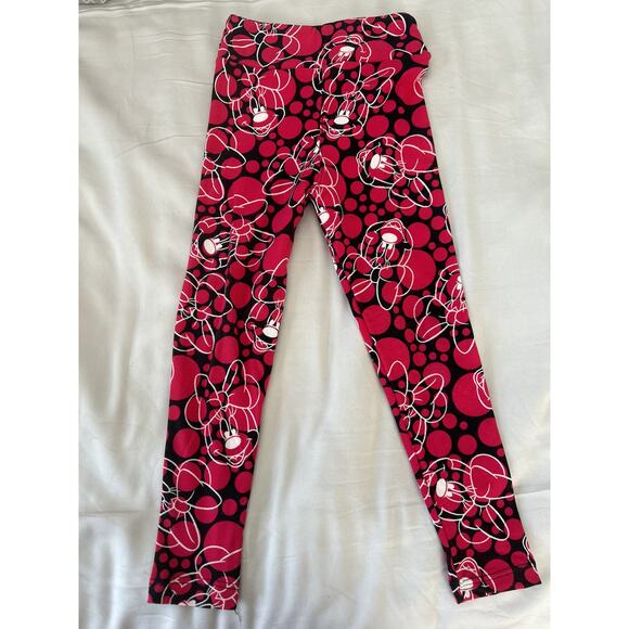 Lularoe Pink Red Minnie Leggings S/M - Picture 3 of 5